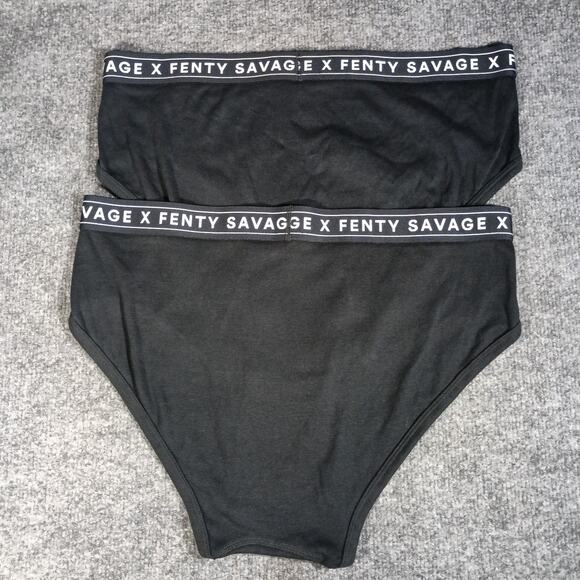 Savage X Fenty Briefs Size XL Black 2 Pair Classics Cotton - Picture 3 of 3